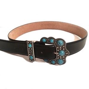 Western Boho Silver Buckle Belt